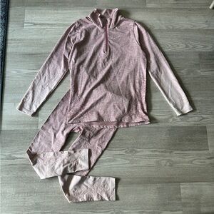 Calia Pink Laser-cut Matching Legging Set